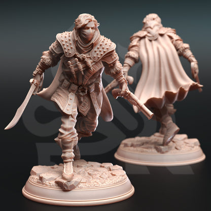 Bandit Boss - Derrick the Fin Assassin Rouge Figure with base print 3d 12k miniature Gift Idea mini | Dungeons & Dragons | Tabletop DM Stash