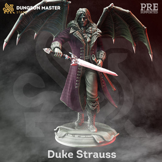 Noble Vampire - Duke Strauss Lord Knight Figure with base print 3d 12k miniature Gift Idea mini | Dungeons & Dragons | Tabletop DM Stash