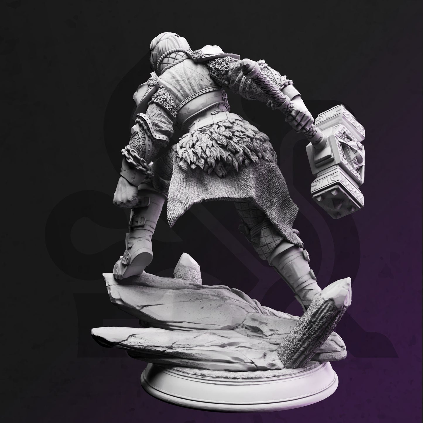 Goliath War Paladin - Yrinsel Hammer Warrior Figure with base print 3d 12k miniature Gift Idea mini | Dungeons & Dragons | Tabletop DM Stash