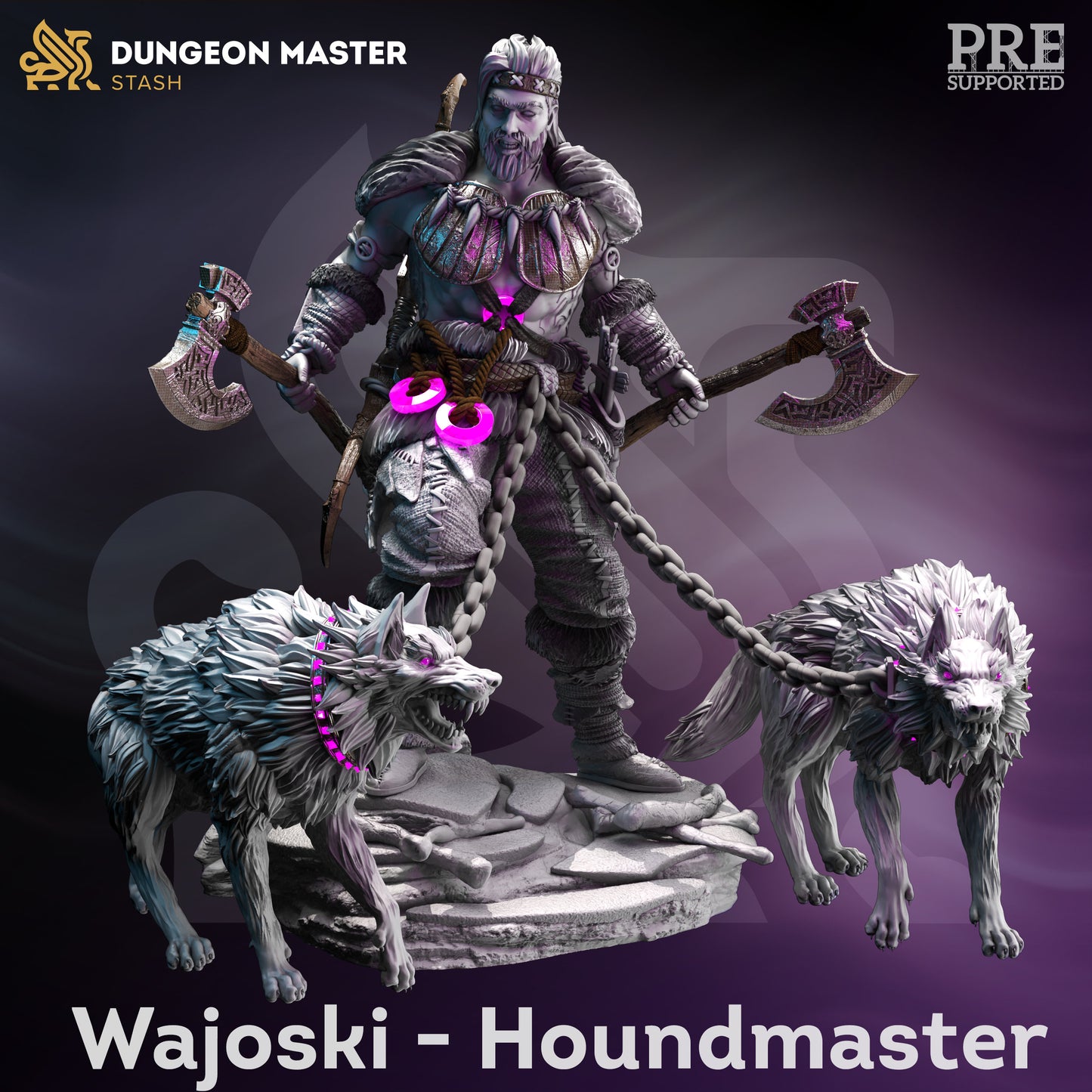 Goliath Wolf Master - Wajoski Hunds Warrior Figure with base print 3d 12k miniature Gift Idea mini | Dungeons & Dragons | Tabletop DM Stash