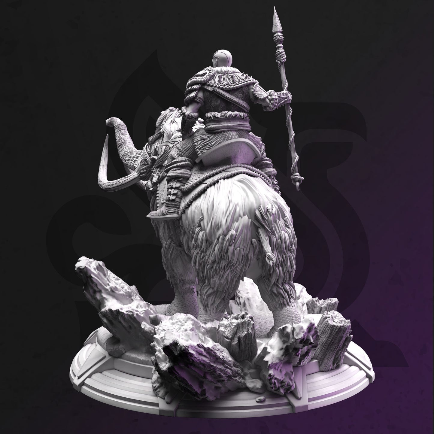 Goliath Mammoth Rider -Touches-the-Sky Warrior Figure with base print 3d 12k miniature Gift Idea mini | Dungeons & Dragons Tabletop DM Stash