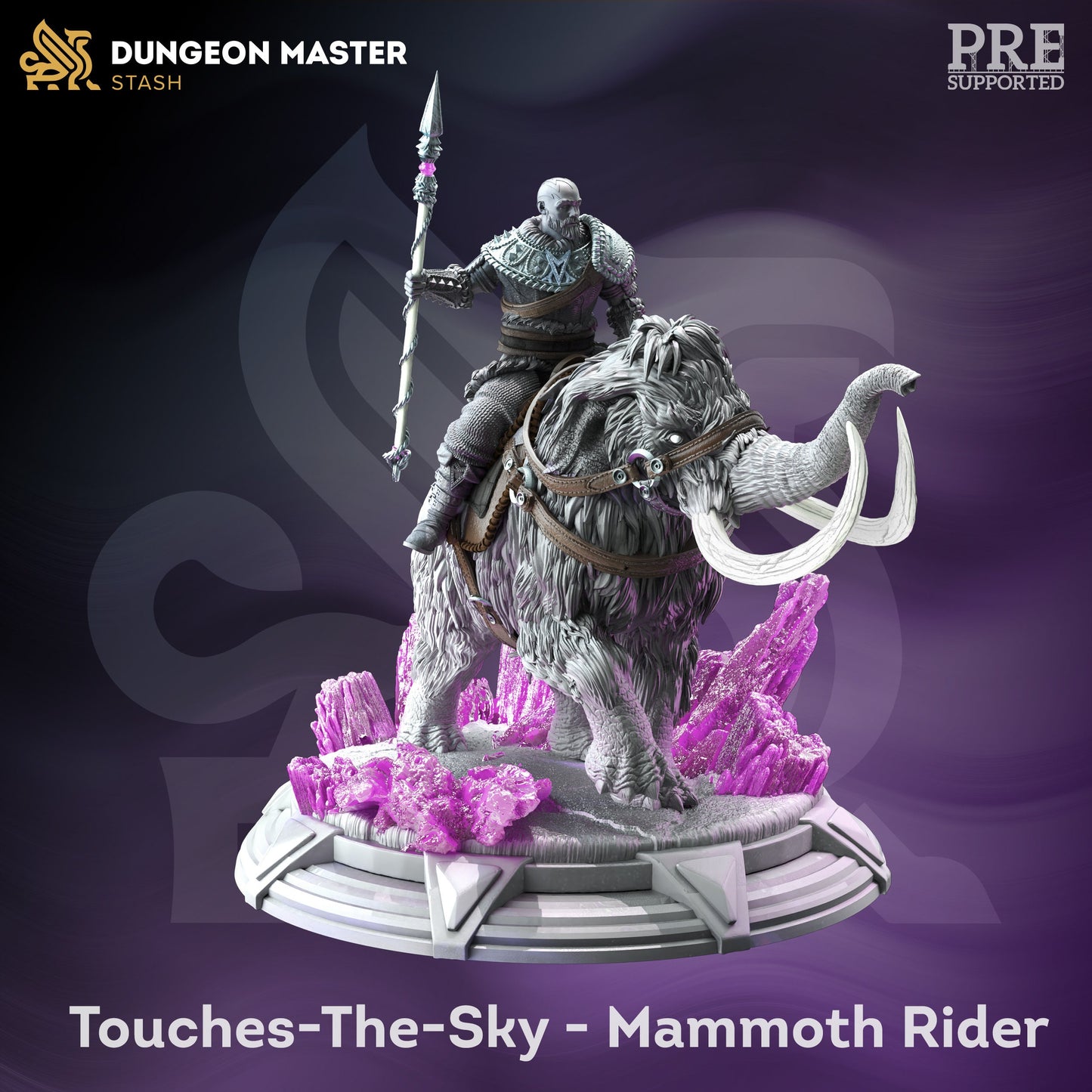 Goliath Mammoth Rider -Touches-the-Sky Warrior Figure with base print 3d 12k miniature Gift Idea mini | Dungeons & Dragons Tabletop DM Stash