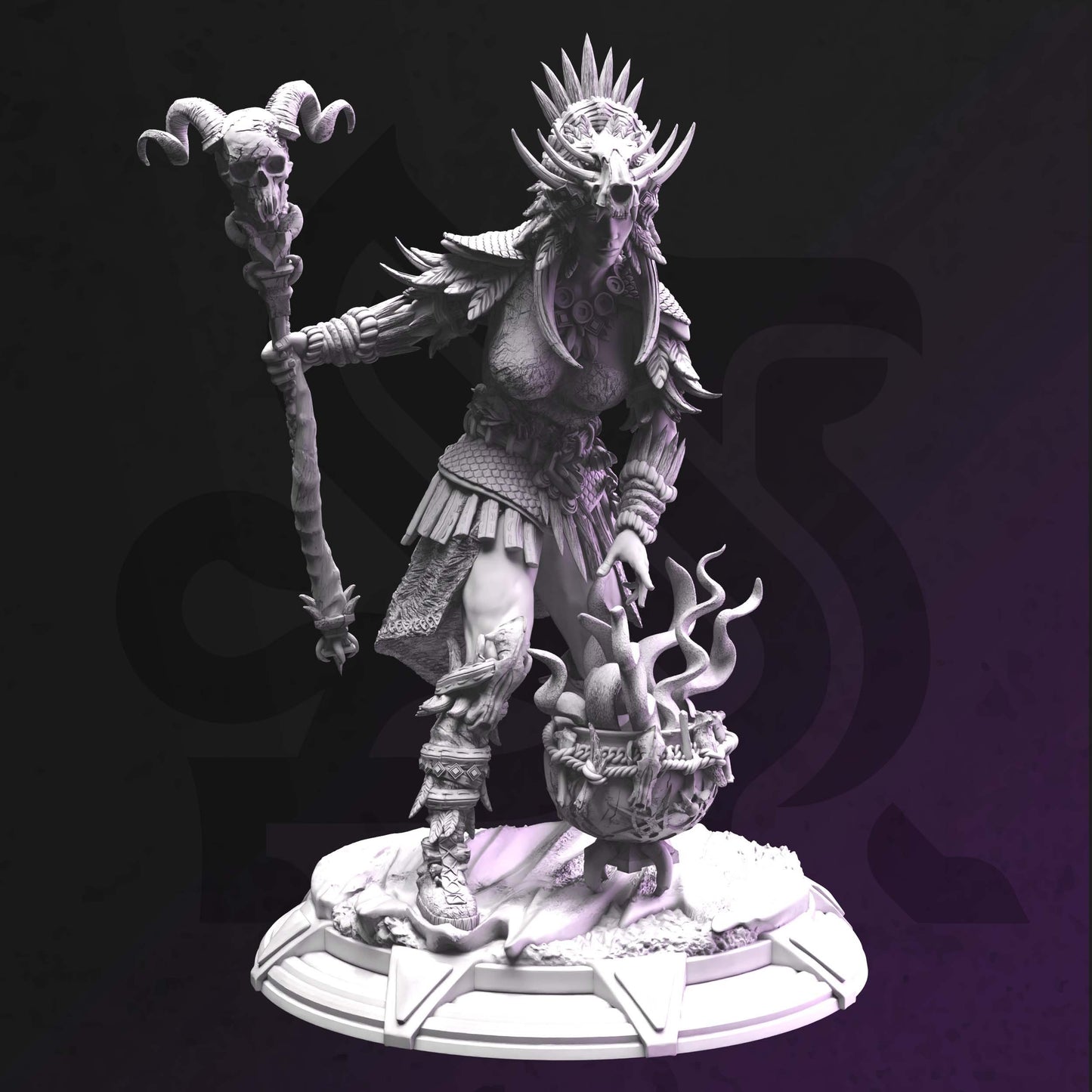 Goliath Shaman - Driga Woman Druid Figure with base print 3d 12k miniature Gift Idea mini | Dungeons & Dragons | Tabletop | DM Stash