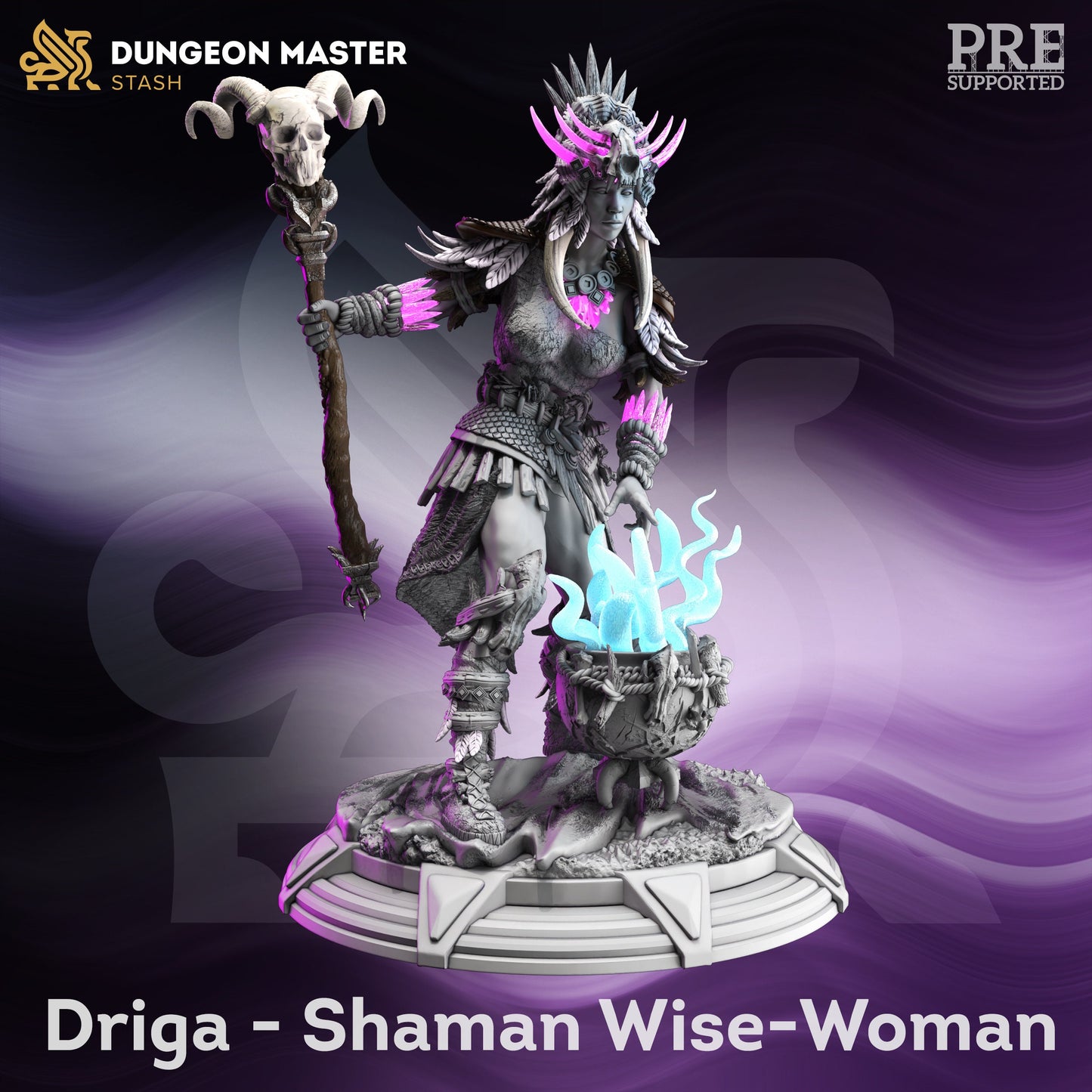 Goliath Shaman - Driga Woman Druid Figure with base print 3d 12k miniature Gift Idea mini | Dungeons & Dragons | Tabletop | DM Stash