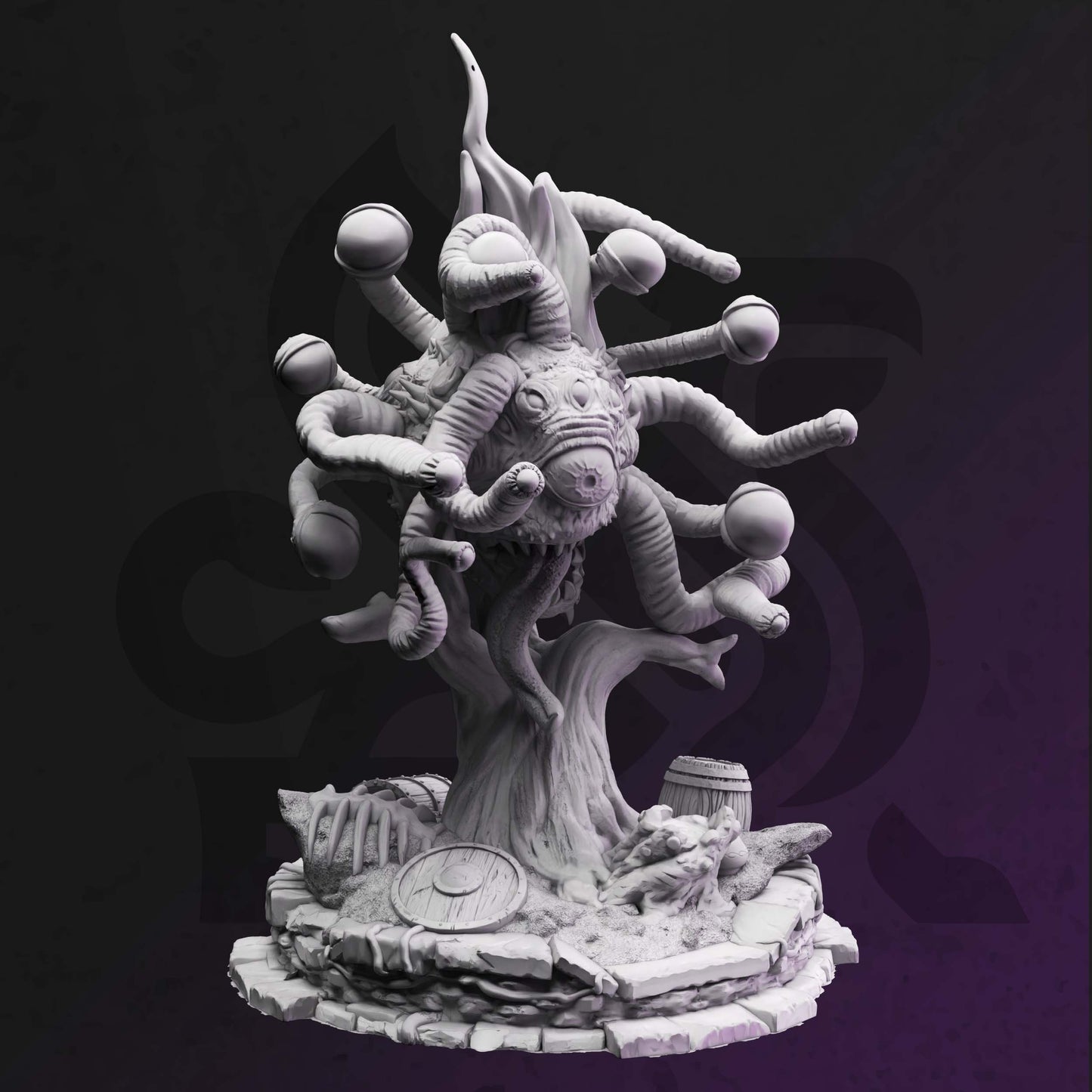 Eye Flayer - Argulug Sea Monster Figure with base print 3d 12k miniature Gift Idea mini  Dungeons & Dragons Tabletop DM Stash