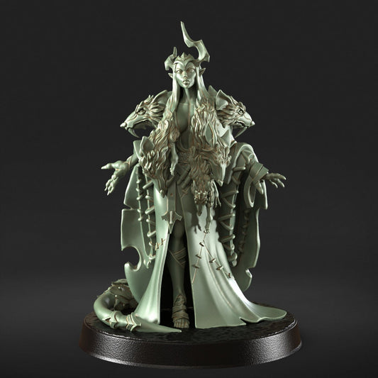 Priestess of the rat cult - mini for dnd figure + base print 3d 12k miniature Gift Idea | Dungeons and Dragons | Tabletop | RN Estudio