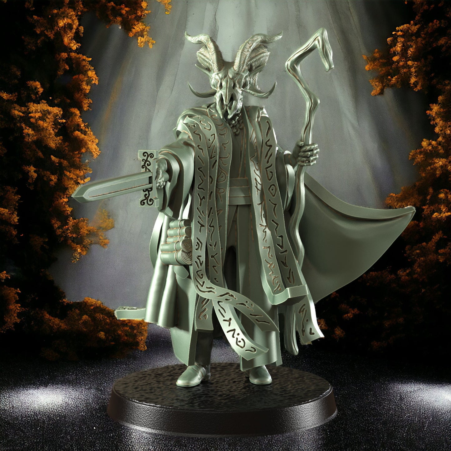 Gerd - Demon Wizard Sorcerer Figure 12k + Base + BONUS Print 3D RPG Miniature Gift Idea mini | Dungeons & Dragons | Tabletop | RN Estudio