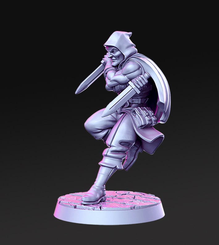 Wiltram - Rouge Assasin Figure 12k + Base + BONUS Print 3D RPG Miniature Gift Idea mini | Dungeons & Dragons | Tabletop | RN Estudio