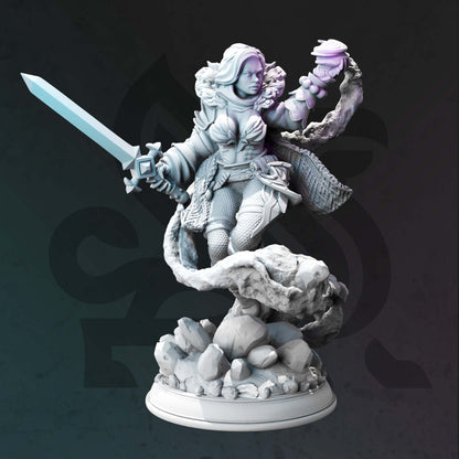 Halfling Caster - Tirina Rose Warrior Figure with base print 3d 12k miniature Gift Idea mini | Dungeons & Dragons | Tabletop | DM Stash