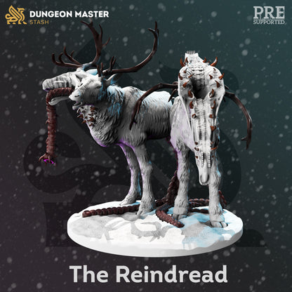 Wild Monster Deer - The Reindread LARGE Figure with base print 3d 12k miniature Gift Idea mini | Dungeons & Dragons | Tabletop | DM Stash