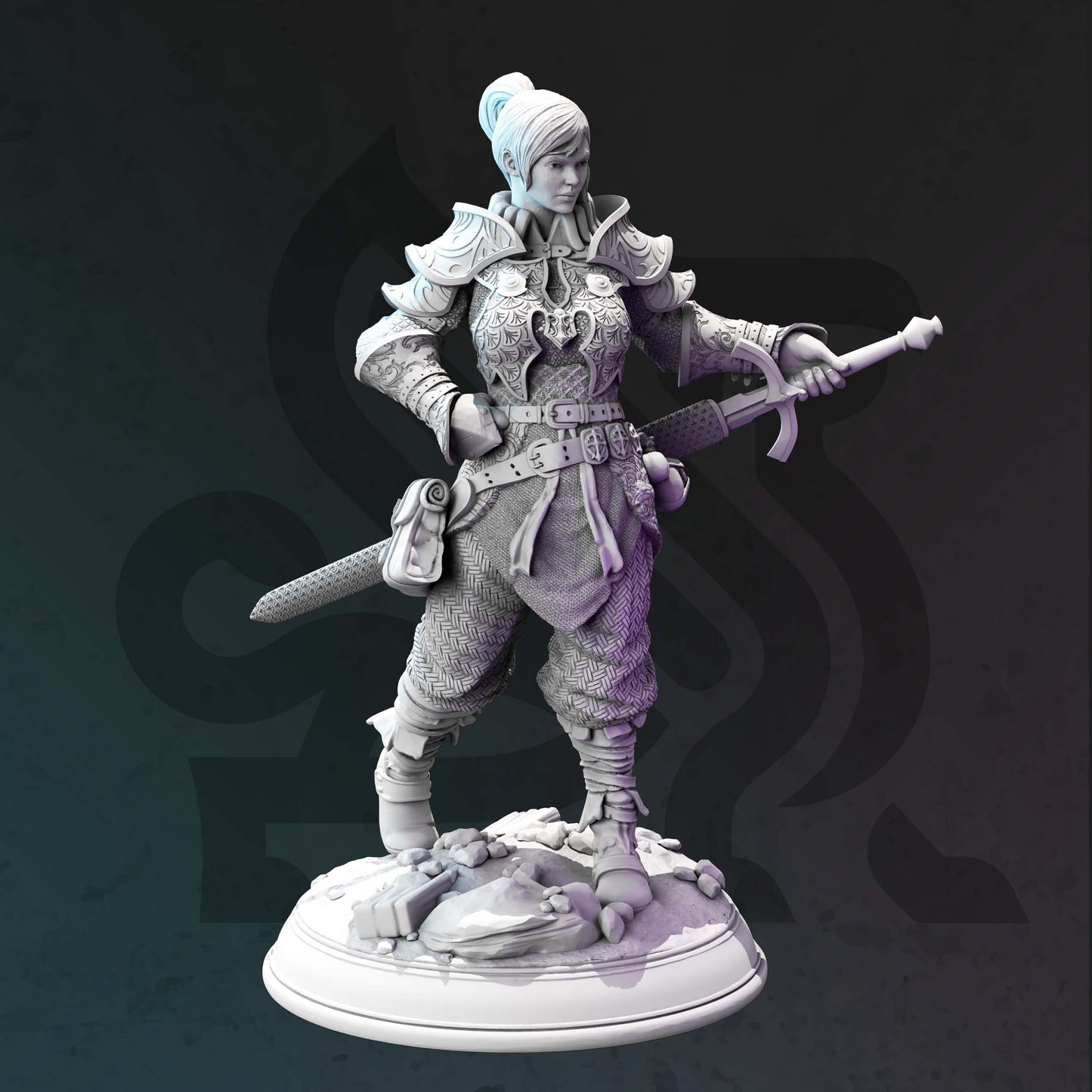 Shapeshifter Ranger - Adana White 2 var Figure with base print 3d 12k miniature Gift Idea mini | Dungeons & Dragons | Tabletop | DM Stash