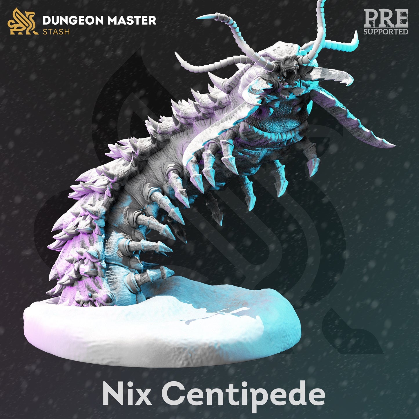 Insectoid - Nix Centipede Monster HUGE Figure with base print 3d 12k miniature Gift Idea mini | Dungeons & Dragons | Tabletop | DM Stash