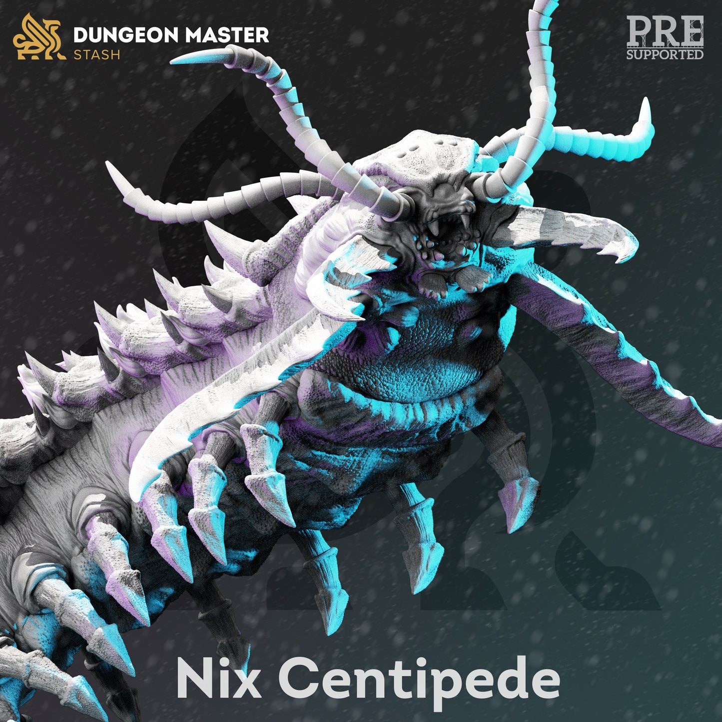 Insectoid - Nix Centipede Monster HUGE Figure with base print 3d 12k miniature Gift Idea mini | Dungeons & Dragons | Tabletop | DM Stash