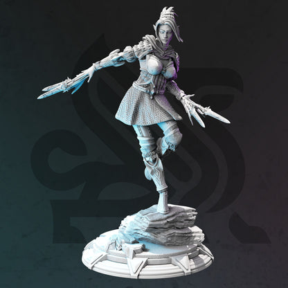 Soulknife Half-Elf Rogue - Calanar Woman Figure with base print 3d 12k miniature Gift Idea mini | Dungeons & Dragons | Tabletop | DM Stash