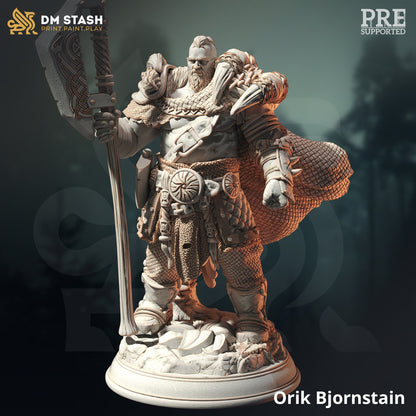 Viking Barbarian Berserker Orik Bjornstain Figure 12k + Base Print 3D RPG Miniature Gift Idea mini | Dungeons & Dragons | Tabletop  DM Stash