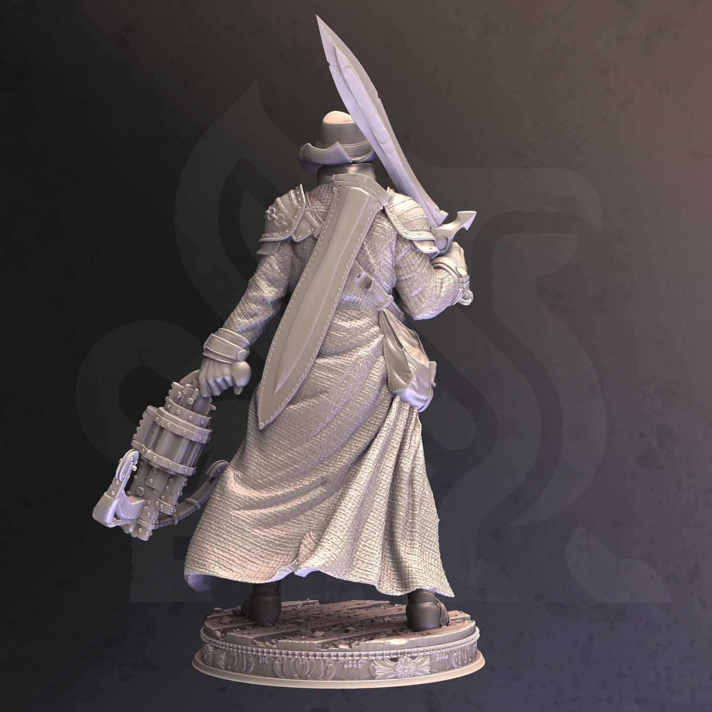 Vampire Hunter - Valter Brookes Figure + base + BONUS print 3d 12k miniature Gift Idea mini | Dungeons & Dragons | Tabletop | DM Stash