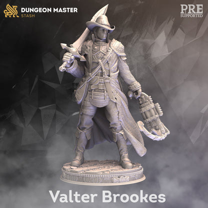 Vampire Hunter - Valter Brookes Figure + base + BONUS print 3d 12k miniature Gift Idea mini | Dungeons & Dragons | Tabletop | DM Stash