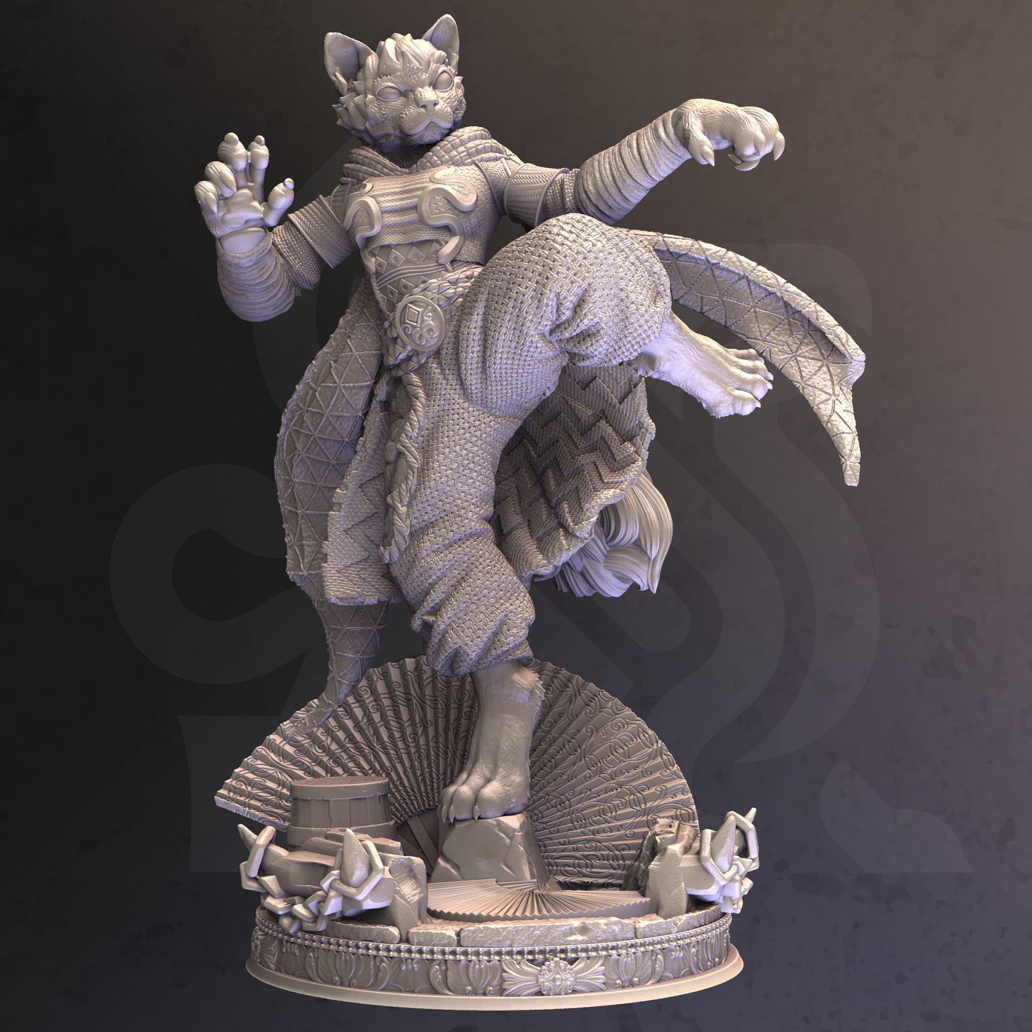 Catfolk Monk Assassin - Katrin Figure + base + BONUS print 3d 12k miniature Gift Idea mini | Dungeons & Dragons | Tabletop | DM Stash