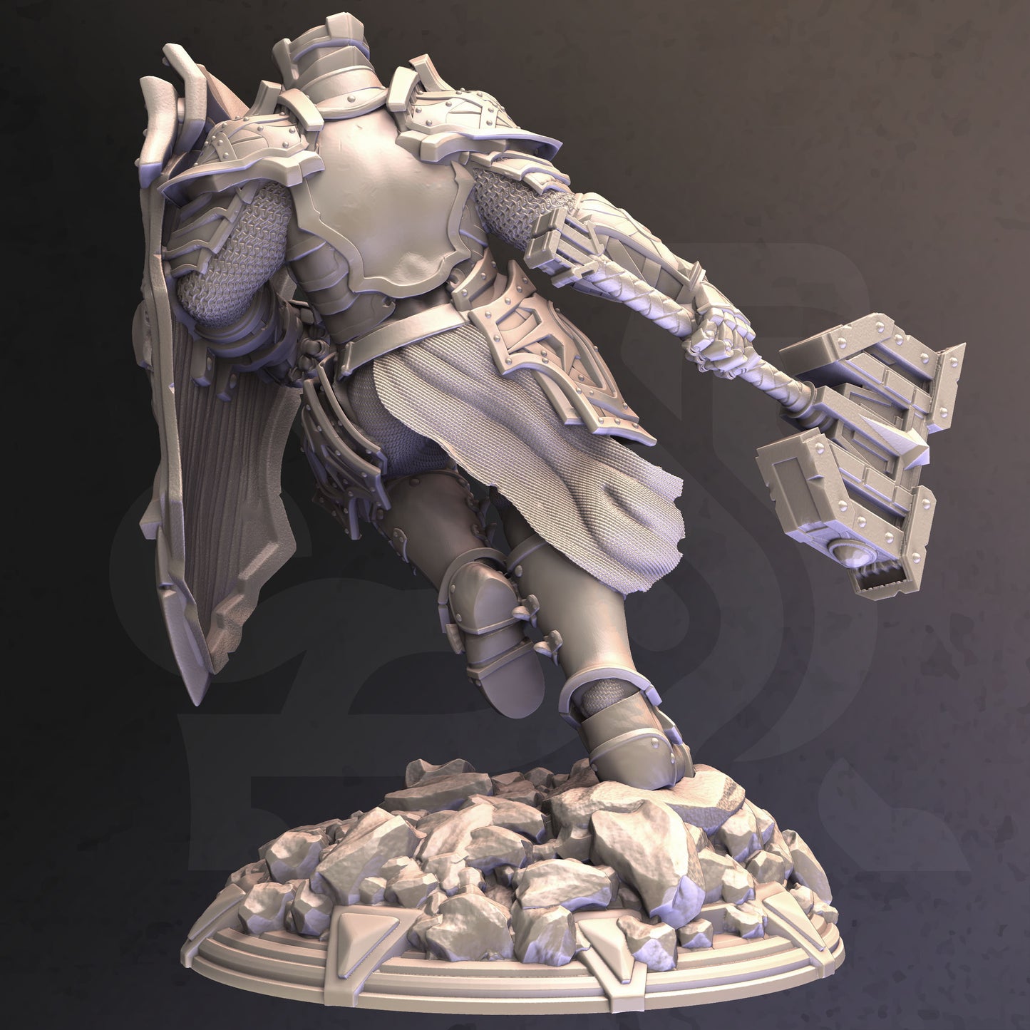 Holy Paladin - Cardioth Shieldsman Figure + base + BONUS print 3d 12k miniature Gift Idea mini | Dungeons & Dragons | Tabletop | DM Stash