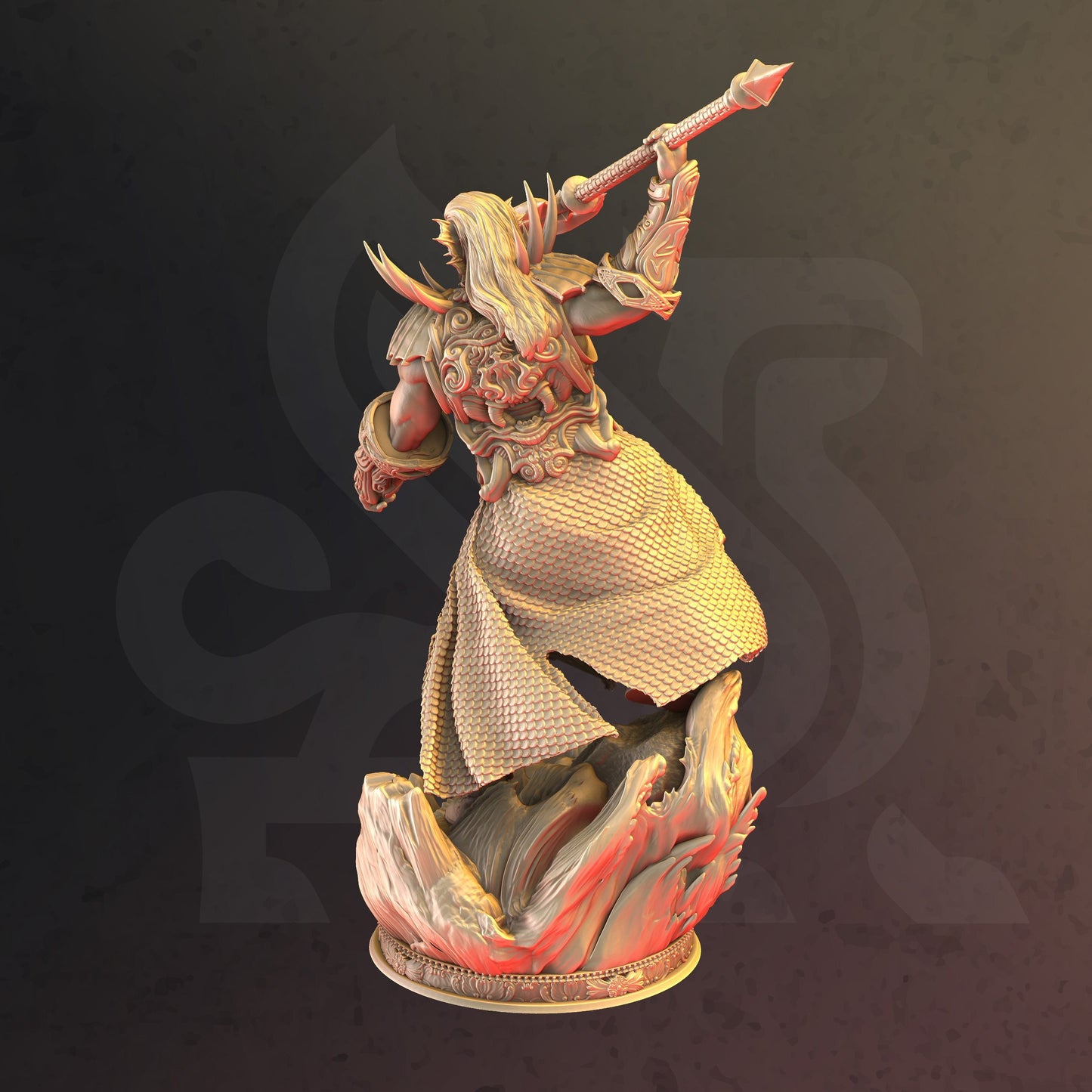 Water Genasi Warrior - Torrent Figure + base + BONUS print 3d 12k miniature Gift Idea mini | Dungeons & Dragons | Tabletop | DM Stash