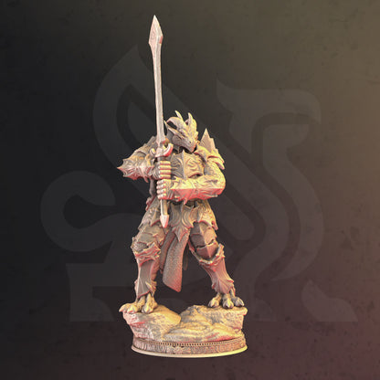 Dragonborn Paladin - Krimmdar Warrior Figure + base + BONUS print 3d 12k miniature Gift Idea mini | Dungeons & Dragons | Tabletop | DM Stash