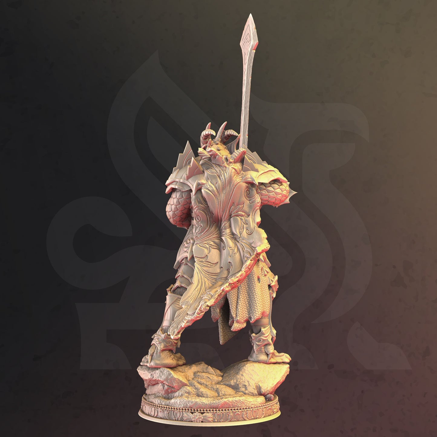 Dragonborn Paladin - Krimmdar Warrior Figure + base + BONUS print 3d 12k miniature Gift Idea mini | Dungeons & Dragons | Tabletop | DM Stash