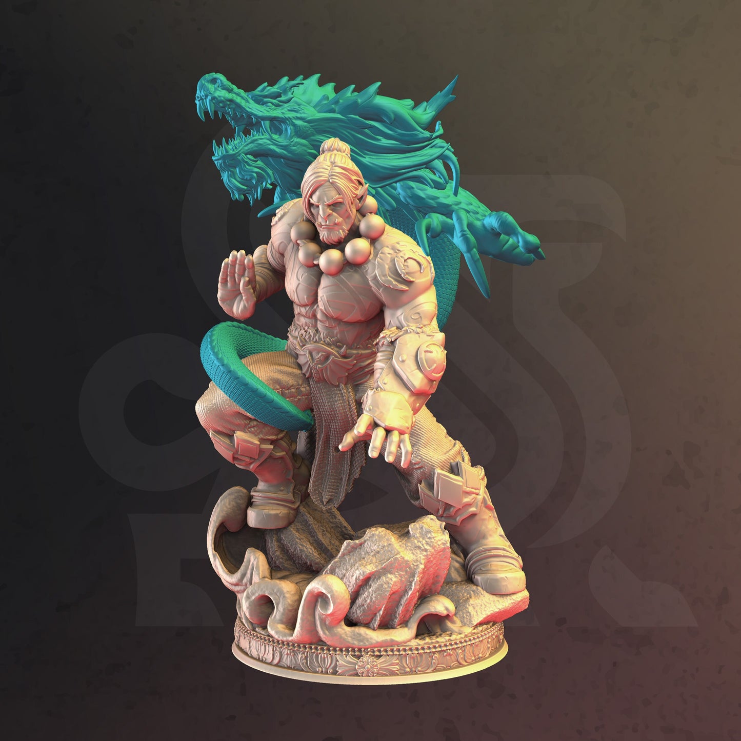 Dragon Spirit Orc Monk - Draak Figure + base + BONUS print 3d 12k miniature Gift Idea mini | Dungeons & Dragons | Tabletop | DM Stash