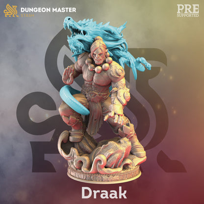 Dragon Spirit Orc Monk - Draak Figure + base + BONUS print 3d 12k miniature Gift Idea mini | Dungeons & Dragons | Tabletop | DM Stash