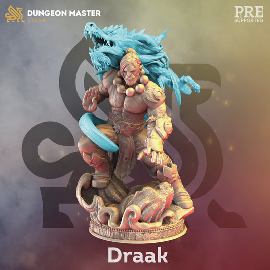 Dragon Spirit Orc Monk - Draak Figure + base + BONUS print 3d 12k miniature Gift Idea mini | Dungeons & Dragons | Tabletop | DM Stash