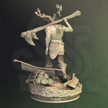 Druidic Barbarian - Treneal Figure + base + BONUS print 3d 12k miniature Gift Idea mini | Dungeons & Dragons | Tabletop | DM Stash