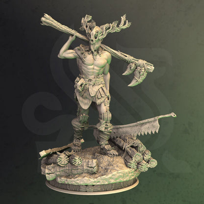 Druidic Barbarian - Treneal Figure + base + BONUS print 3d 12k miniature Gift Idea mini | Dungeons & Dragons | Tabletop | DM Stash