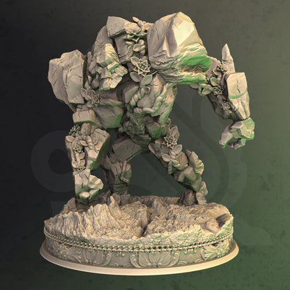 Rock Golem - Lazlus Large Figure + Base + Bonus print 3d 12k dnd miniature Gift Idea mini | Dungeons & Dragons | Tabletop | DM Stash