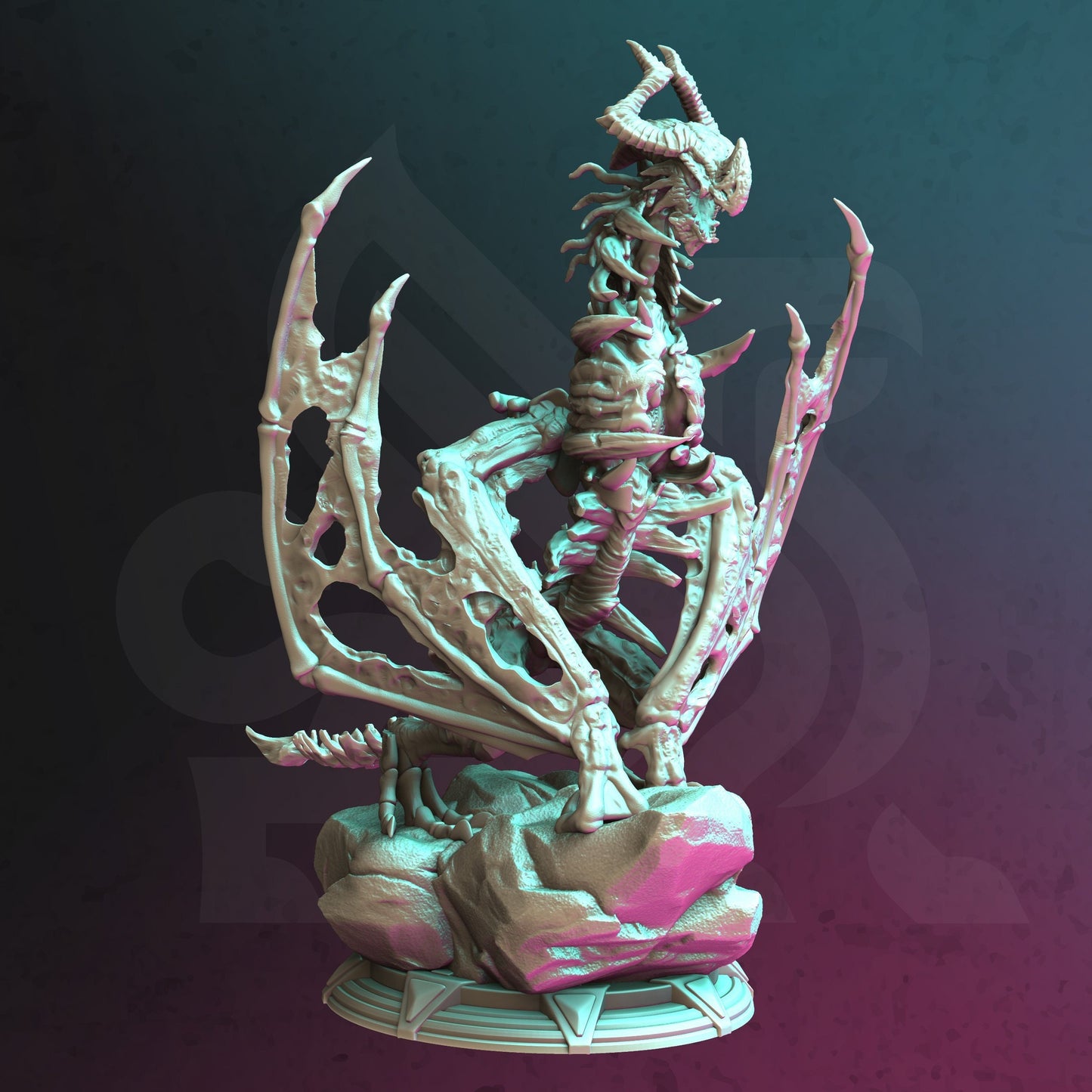 Ancient Dracolich - Skildanir Dargon Figure + base + BONUS print 3d 12k miniature Gift Idea mini | Dungeons & Dragons | Tabletop | DM Stash