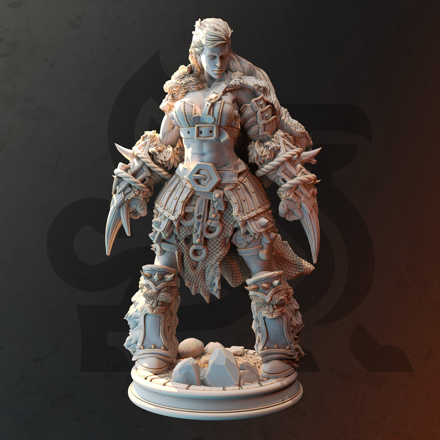 Human Berserker Barbarian - Hilda Bjornstain Figure 12k + Base Print 3D RPG Miniature Gift Idea mini | Dungeons & Dragons Tabletop DM Stash