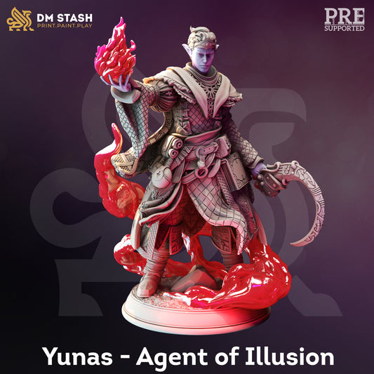 Drow Moon Sorcerer Elf Mage - Yunas Figure 12k + Base Print 3D RPG Miniature Gift Idea mini | Dungeons & Dragons | Tabletop | DM Stash