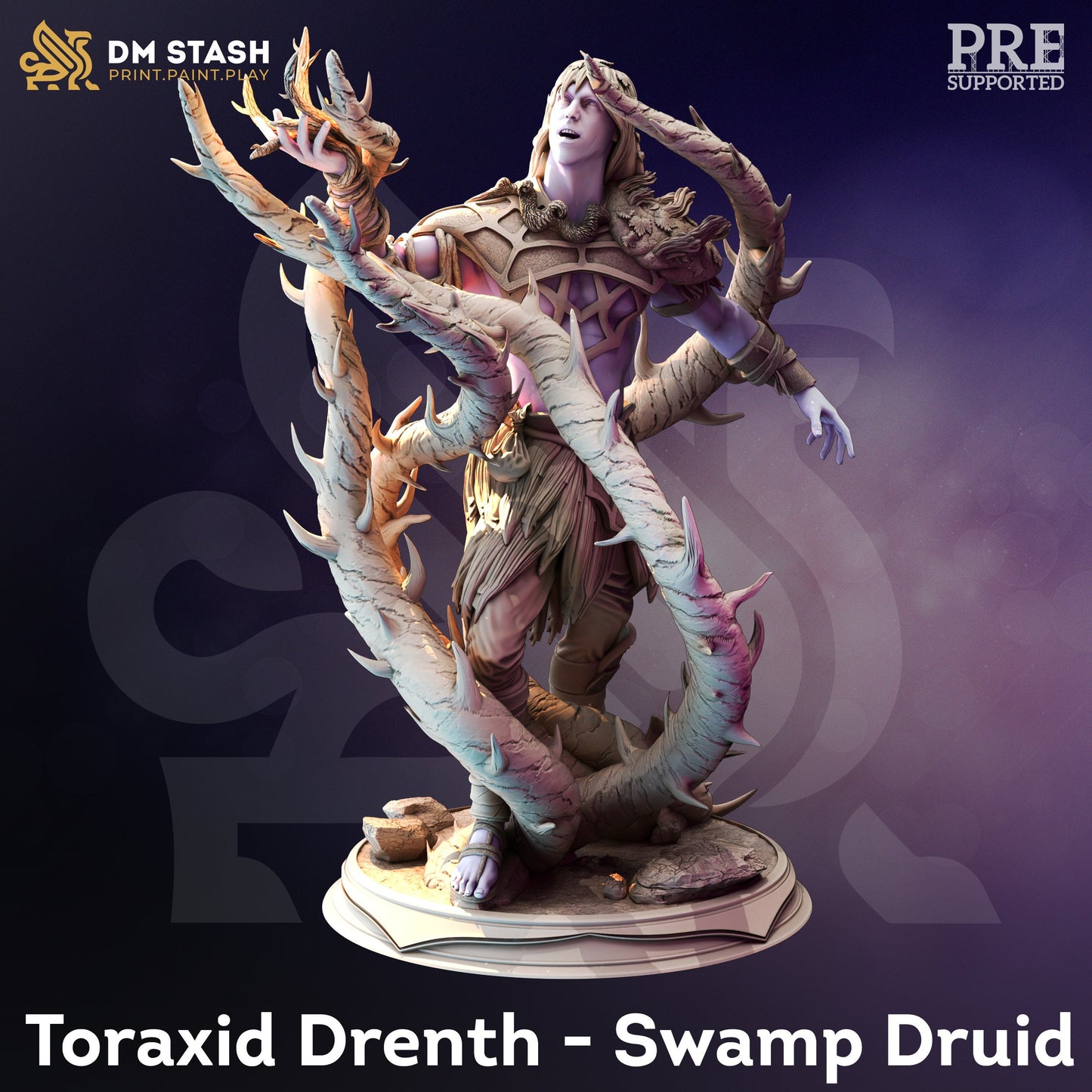 Drow Swamp Spider Druid - Toraxid Figure 12k + Base Print 3D RPG Miniature Gift Idea mini | Dungeons & Dragons | Tabletop | DM Stash