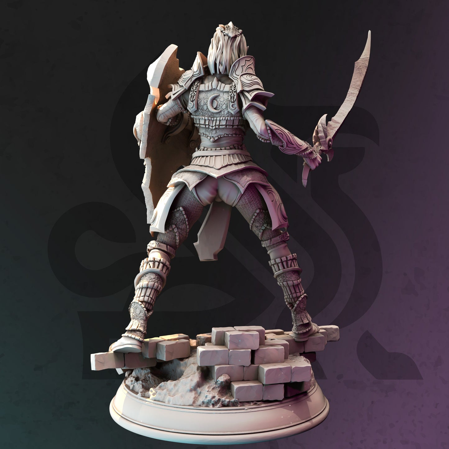 Drow Moon Paladin - Mrina Reloth Figure 12k + Base Print 3D RPG Miniature Gift Idea mini | Dungeons & Dragons | Tabletop DM Stash