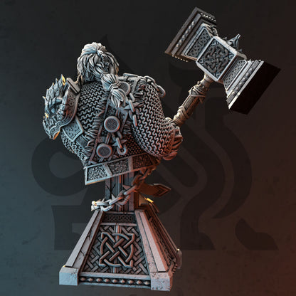 BUST - Elite Dwarf Barbarian - Rend &#39;Madbeard&#39; 120mm tall figure print 3d 12k miniature Gift Idea Dungeons and Dragons Tabletop DM Stash