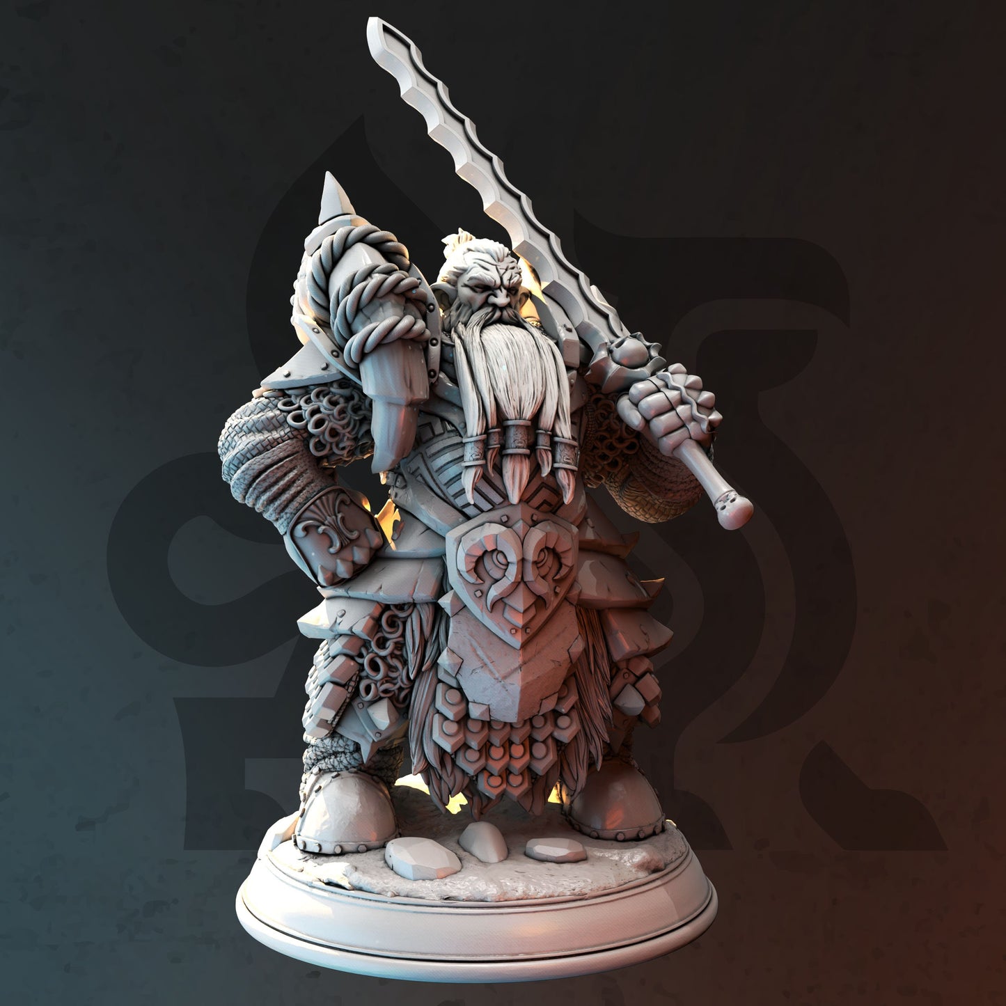 Dwarf Paladin Hunter - Gundrin Borgsten Figure 12k + Base Print 3D RPG Miniature Gift Idea mini | Dungeons & Dragons | Tabletop | DM Stash