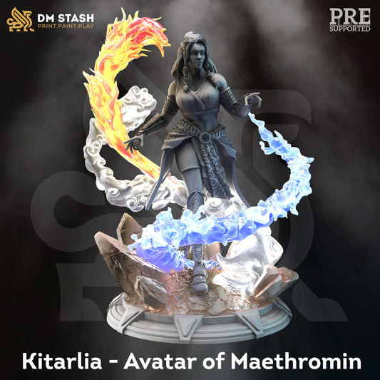 Avatar of Maethromin Mage - Kitarlia Figure 12k + Base Print 3D RPG Miniature Gift Idea mini | Dungeons & Dragons | Tabletop | DM Stash