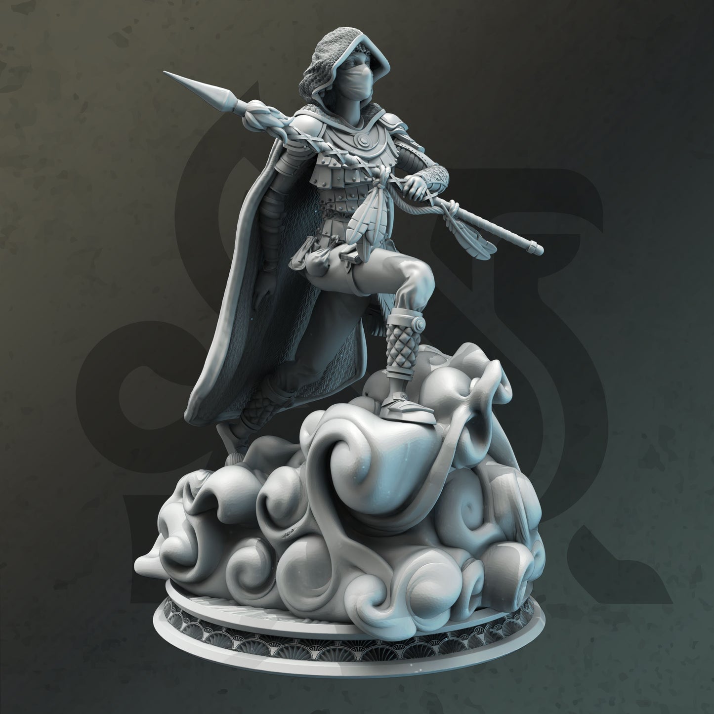 Air Genasi Rogue Monk - Aura Kaze Figure 12k + Base Print 3D RPG Miniature Gift Idea mini | Dungeons & Dragons | Tabletop | DM Stash