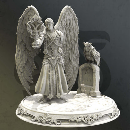 Divine of Passing - Namneri Angel and Owl Figure 12k + Base Print 3D RPG Miniature Gift Idea mini | Dungeons & Dragons  Tabletop DM Stash