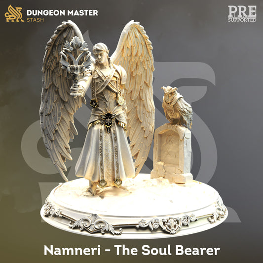 Divine of Passing - Namneri Angel and Owl Figure 12k + Base Print 3D RPG Miniature Gift Idea mini | Dungeons & Dragons  Tabletop DM Stash