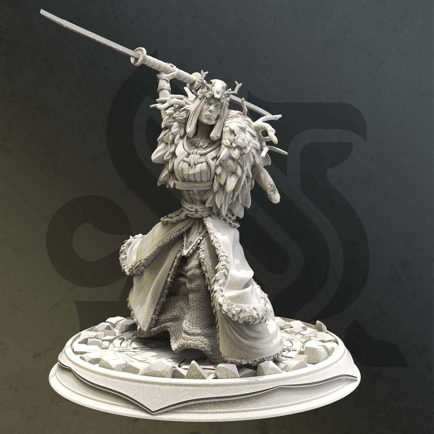 Dark Goddess - Mindoriel Druid Warrior Demon Figure 12k + Base Print 3D RPG Miniature Gift Idea mini | Dungeons & Dragons  Tabletop DM Stash