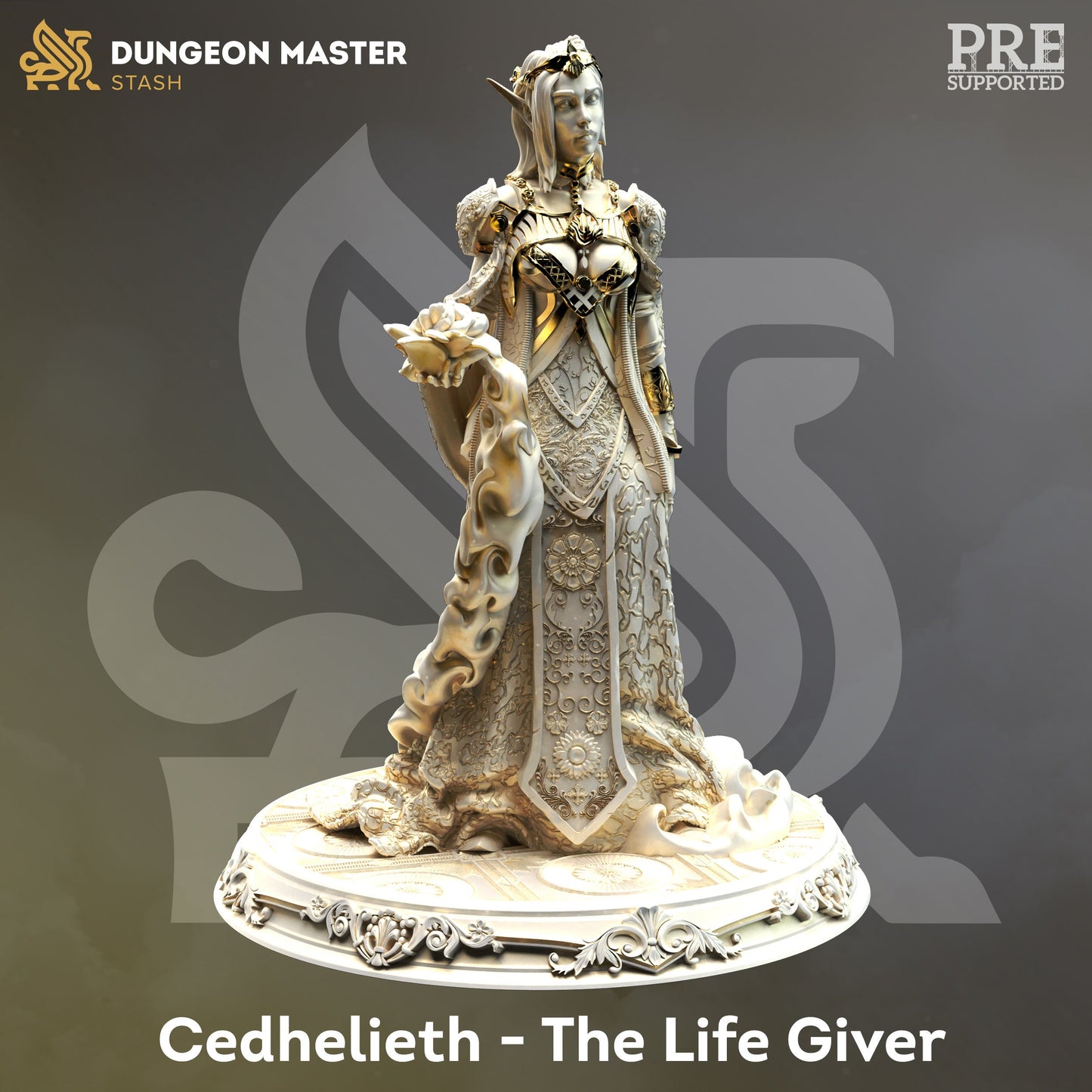 Goddess of Life - Cedhelieth Lady Elf Figure 12k + Base Print 3D RPG Miniature Gift Idea mini | Dungeons & Dragons  Tabletop DM Stash