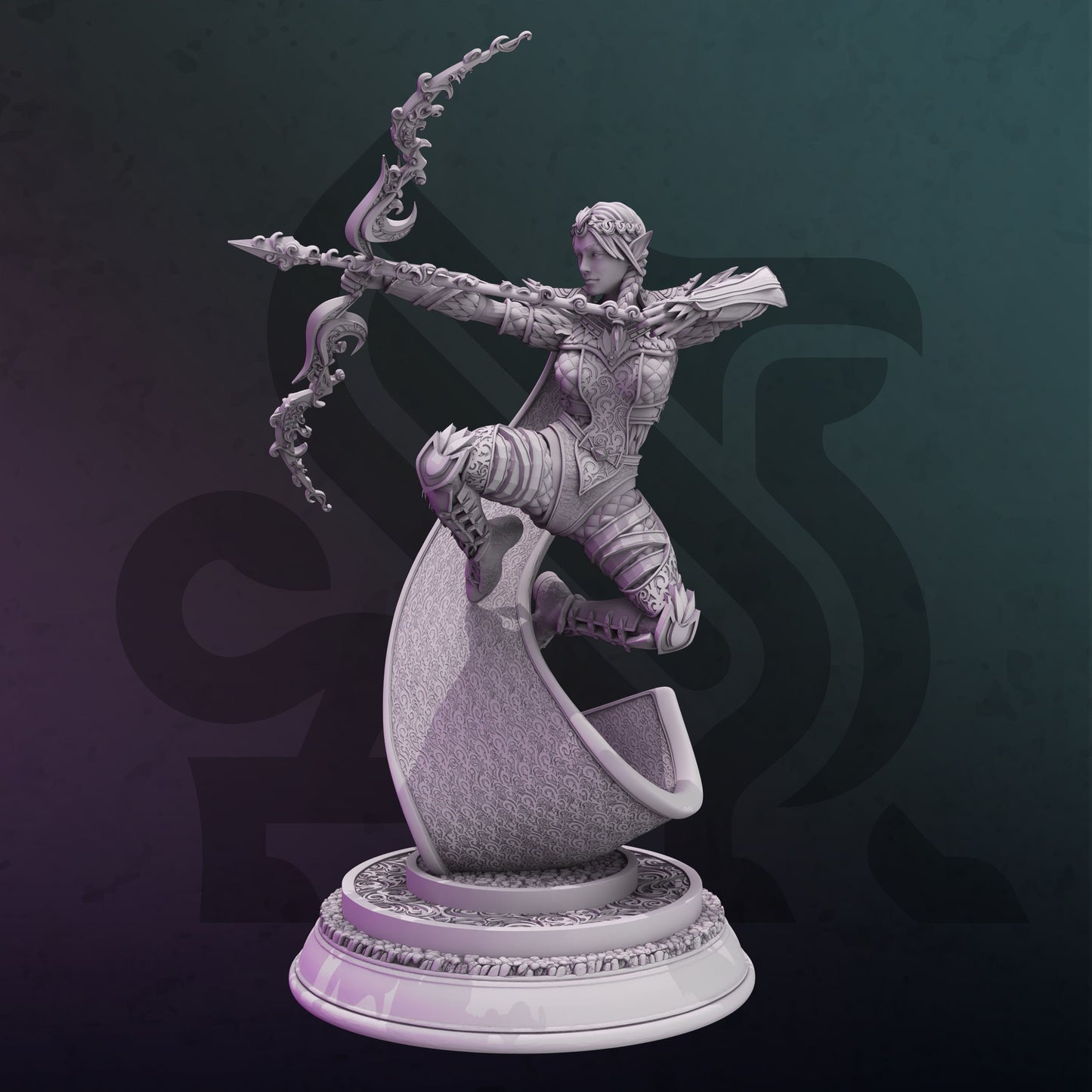 Arcane Ranger - Elexana Elf Archer Figure 12k + Base Print 3D RPG Miniature Gift Idea | Dungeons & Dragons mini | Tabletop | DM Stash