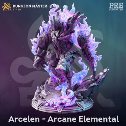 Arcane Elemental - Arcelen Colos LARGE Figure 12k + Base Print 3D RPG Miniature Gift Idea | Dungeons & Dragons mini | Tabletop | DM Stash