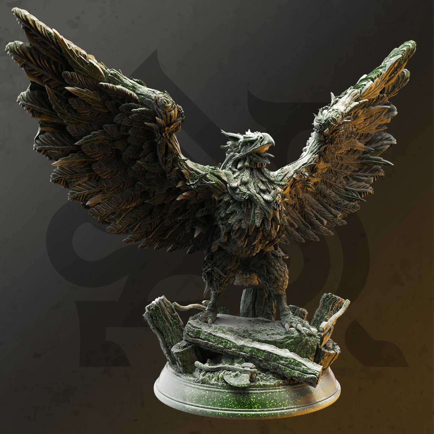 Soaring Forest Guardian Griffin - Rolyn HUGE Figure with base print 3d 12k miniature Gift Idea mini | Dungeons & Dragons | Tabletop DM Stash