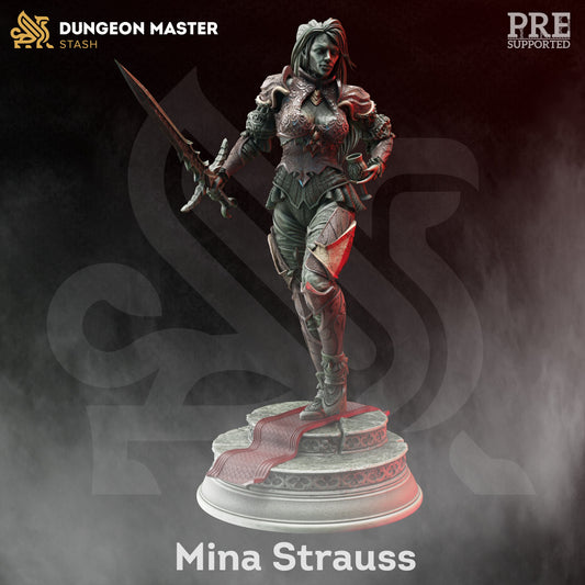 Vampire Duelist - Mina Strauss Woman Knight Figure with base print 3d 12k miniature Gift Idea mini | Dungeons & Dragons | Tabletop DM Stash