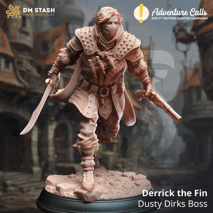 Bandit Boss - Derrick the Fin Assassin Rouge Figure with base print 3d 12k miniature Gift Idea mini | Dungeons & Dragons | Tabletop DM Stash